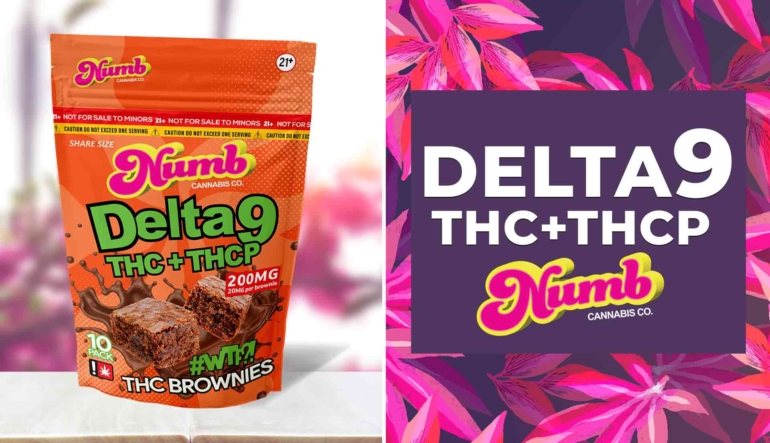 Numb Cannabis Co Delta 9 +THCP Brownies 200mg